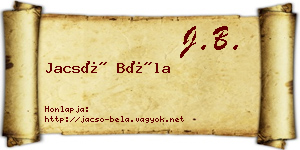 Jacsó Béla névjegykártya