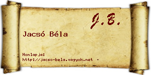 Jacsó Béla névjegykártya
