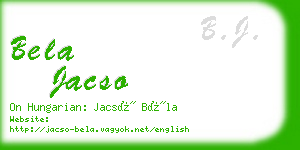 bela jacso business card