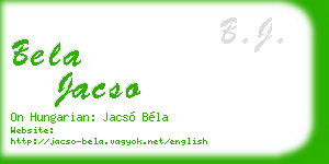 bela jacso business card